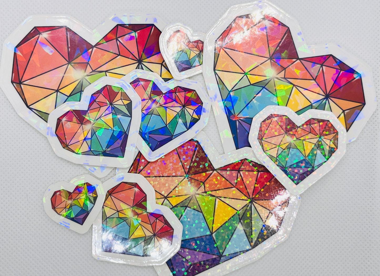 Geometric Rainbow Heart Sticker: Pride Flag LGBTQ+ Decal