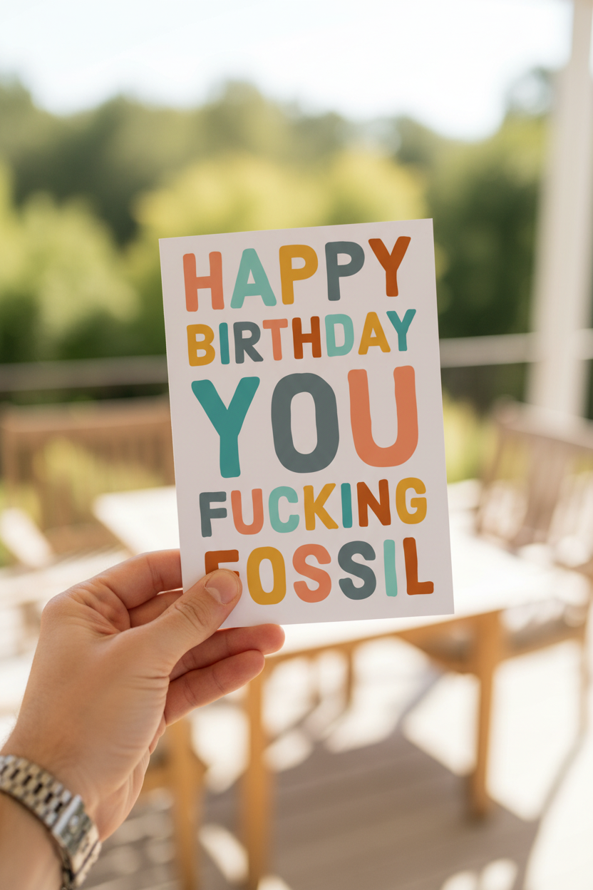 Funny Fossil Birthday Card: Sarcastic, Funny Greeting Card