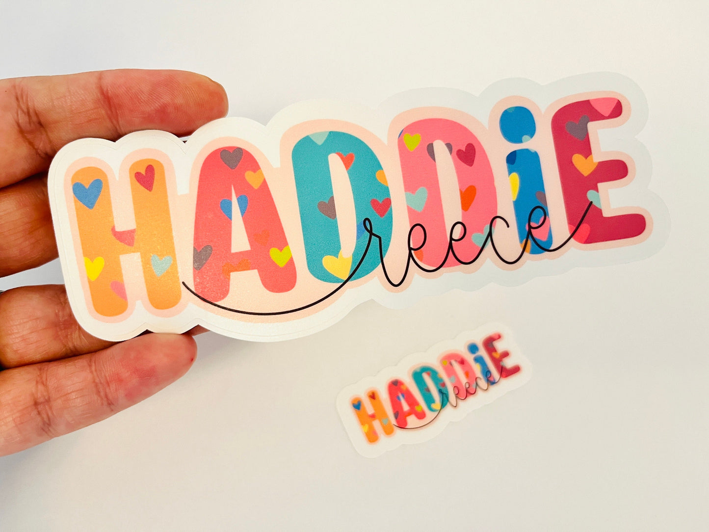 Custom Name Stickers | Hearts Water bottle, Personalized Name Label